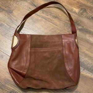 B Makowsky Suede and Leather Handbag​​